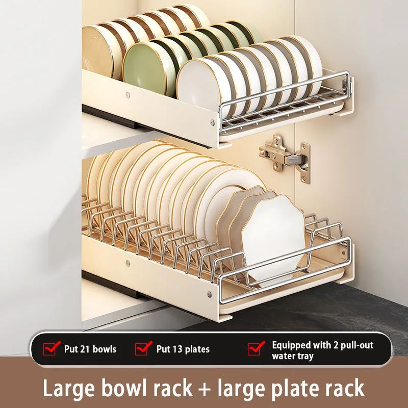 Pull Out Dish Racks Stainless Steel Bowl