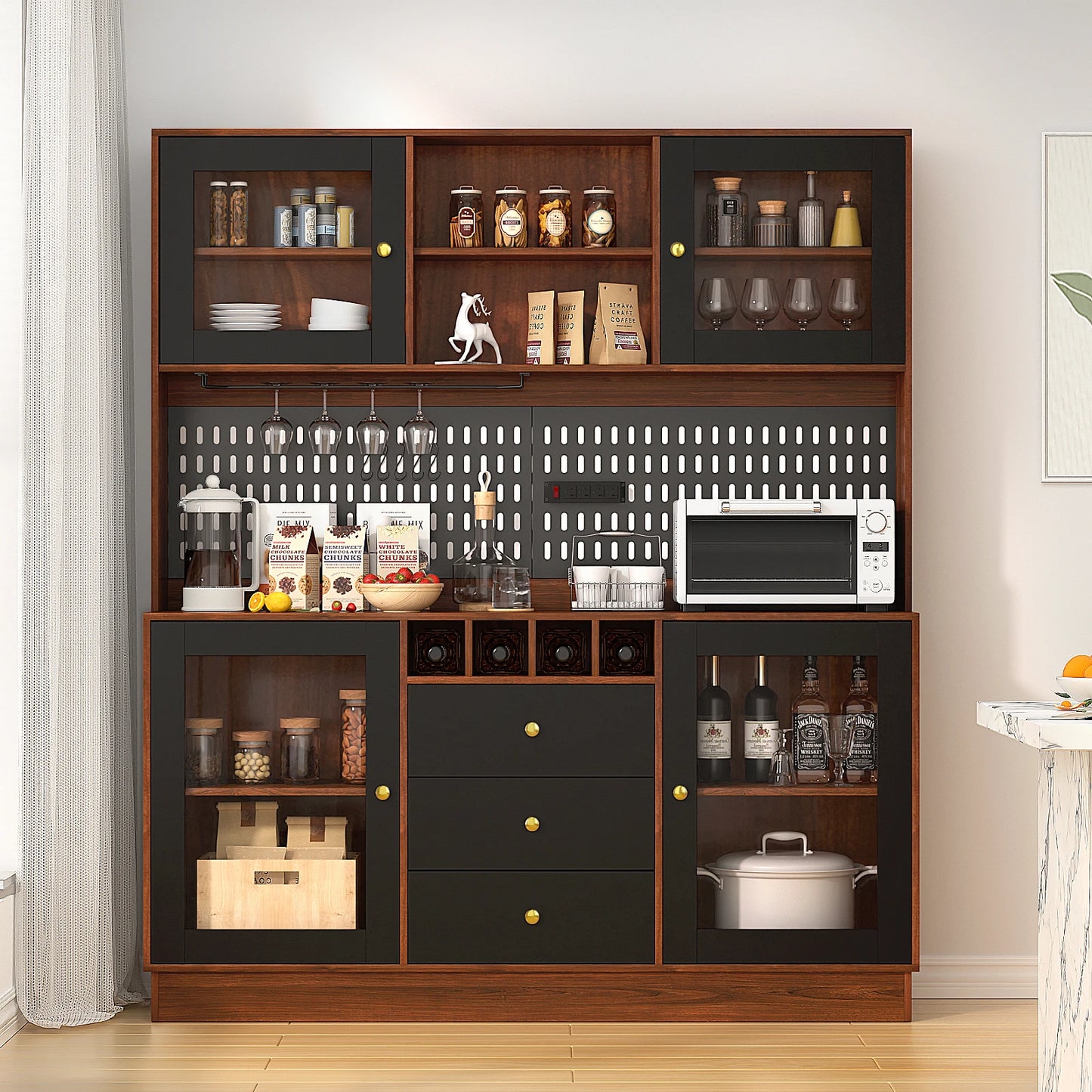 Pantry Cabinet, Kitchen Storage Cabinet, Freestanding