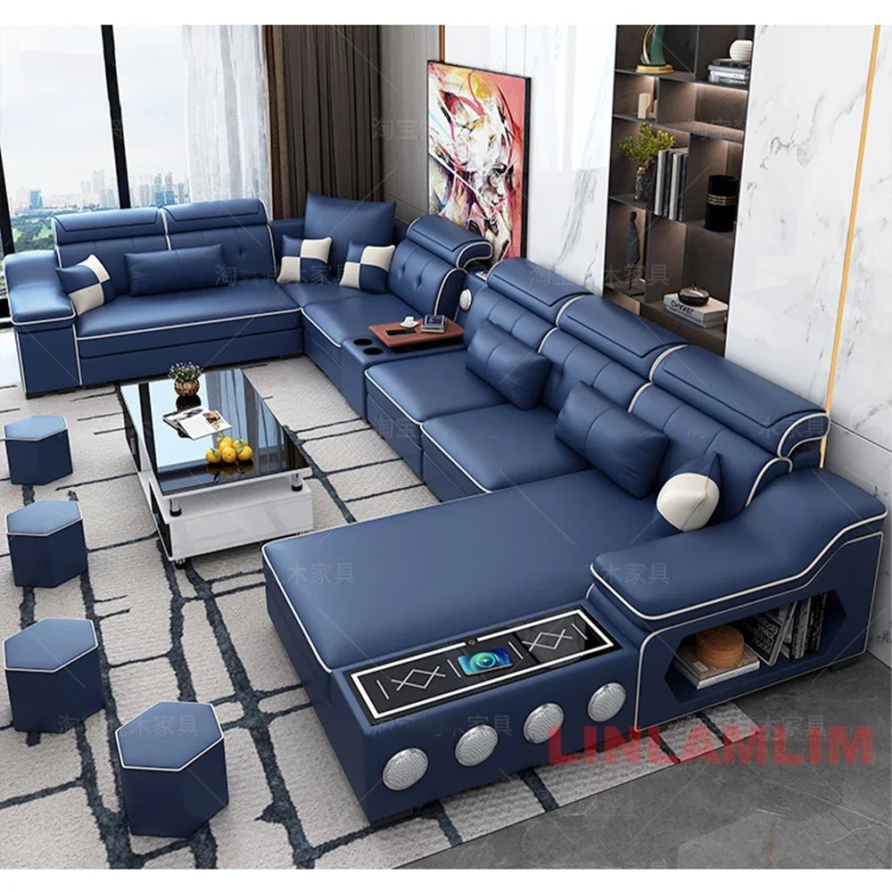 Modern Scientific Cloth Sectional Sofa Set