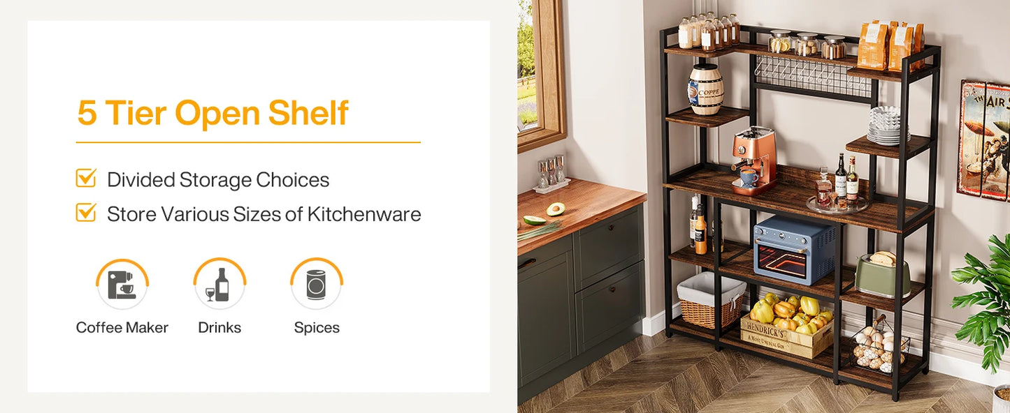 Kitchen Bakers Rack, Microwave Stand, 55"