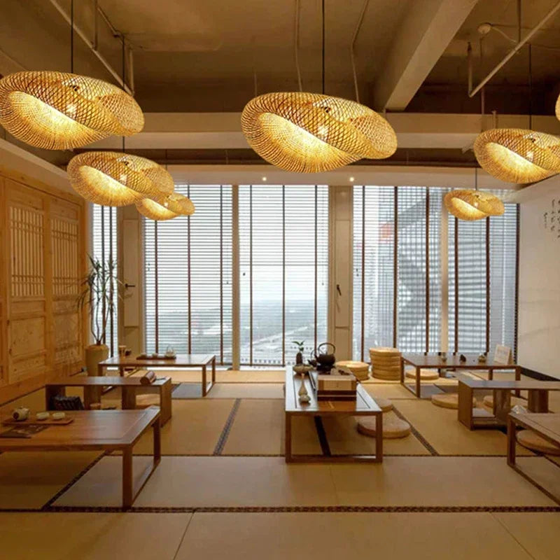 Bamboo Weaving LED Pendant Light HandMade