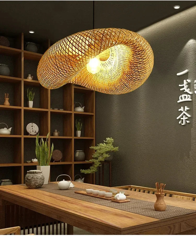 Bamboo Weaving LED Pendant Light HandMade