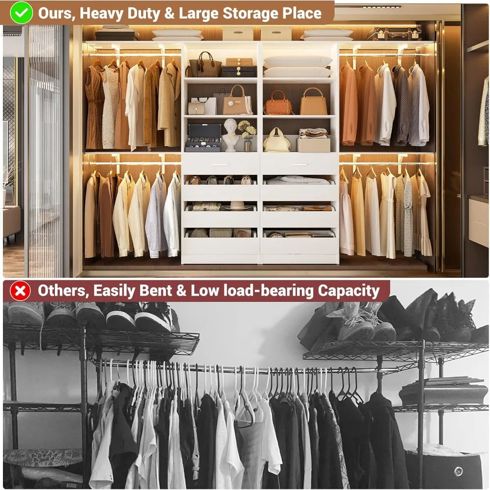 Closet System with 8 Wooden Drawers
