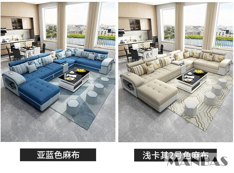 Linlamim Fabric Sofa Set Furniture Living Room