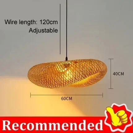 Bamboo Weaving LED Pendant Light HandMade