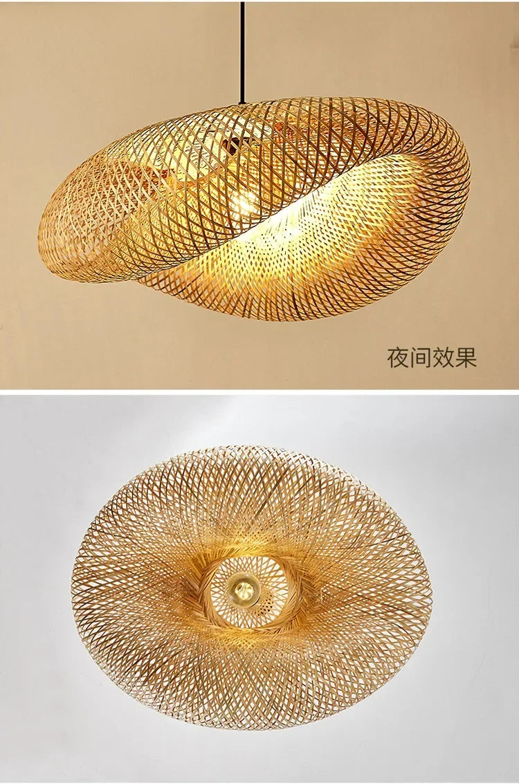 Bamboo Weaving LED Pendant Light HandMade