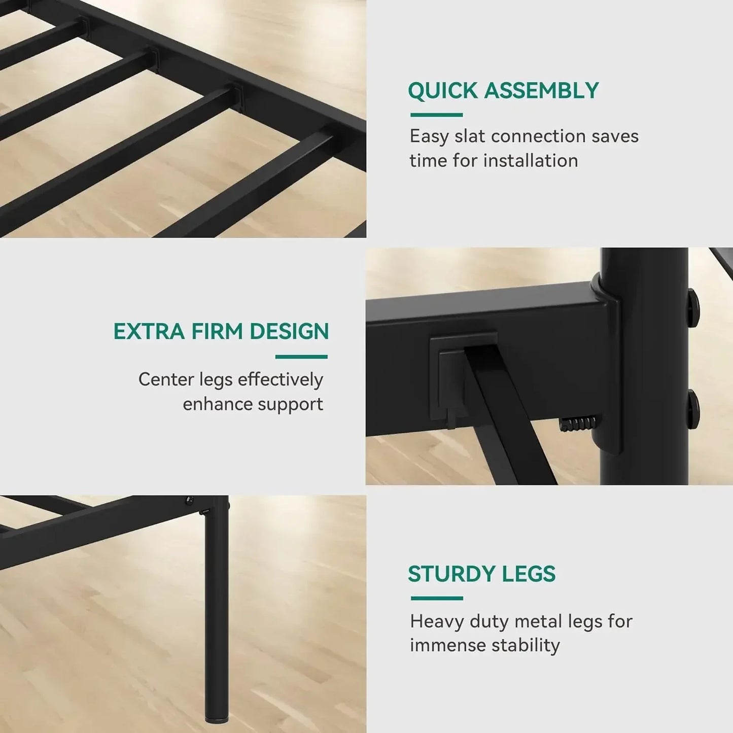 King Size Bed Frame, Metal Canopy Four Poster