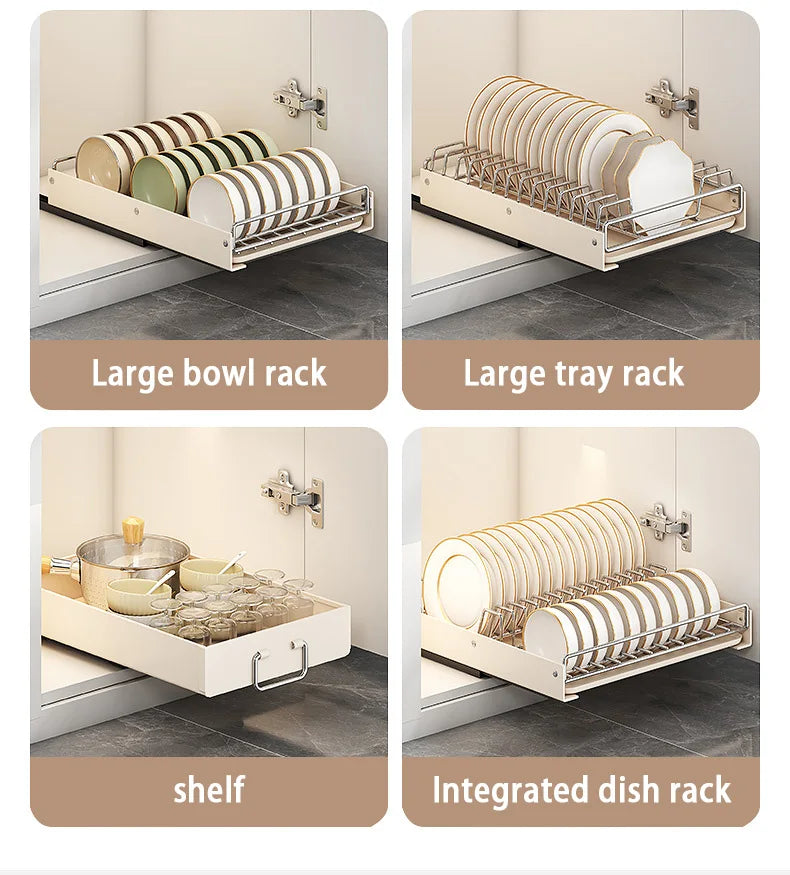 Pull Out Dish Racks Stainless Steel Bowl