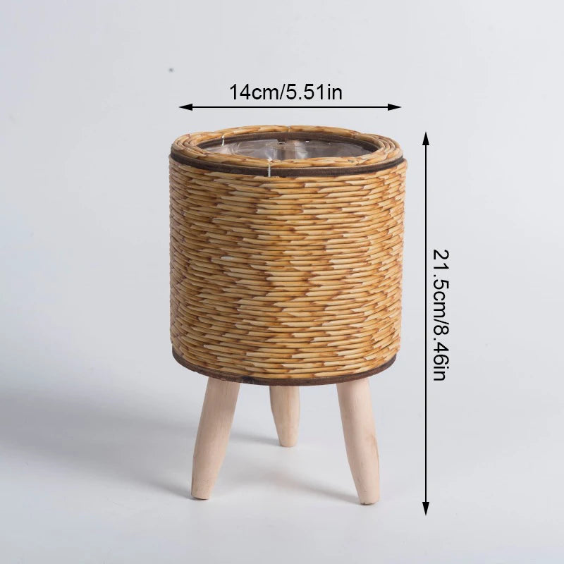 Nordic Flower Shelf Imitation Rattan Flower Pot