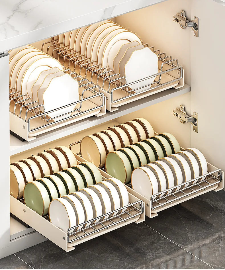 Pull Out Dish Racks Stainless Steel Bowl