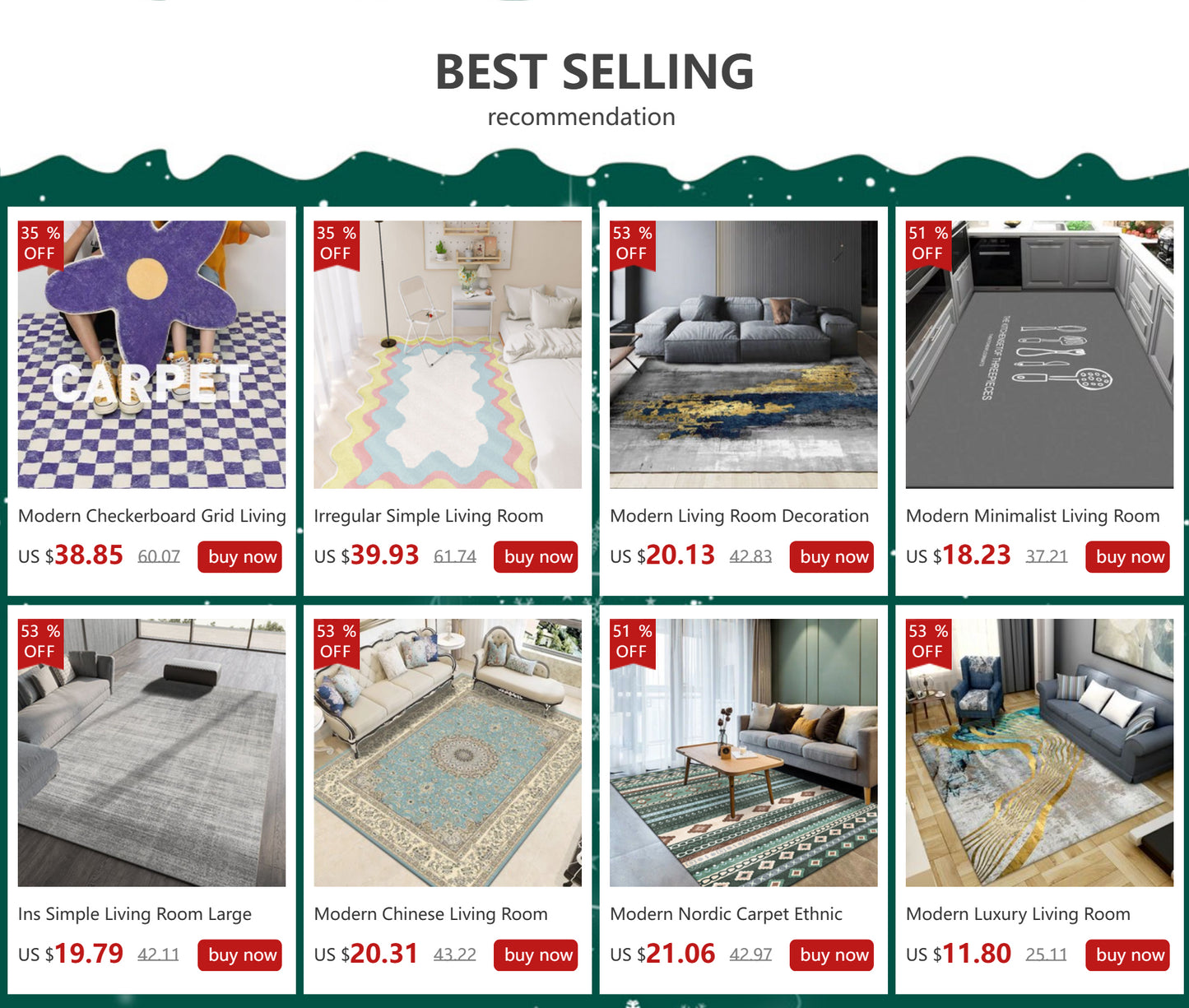 Minimalist Irregular Living Room Decoration Carpet