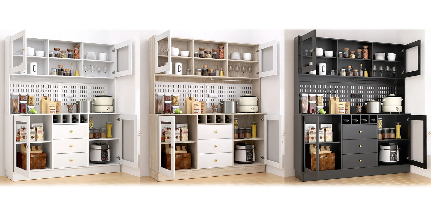 Pantry Cabinet, Kitchen Storage Cabinet, Freestanding