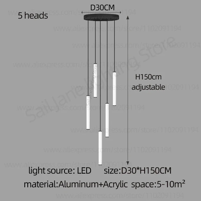 LED Long Line Chandelier Modern Staircase