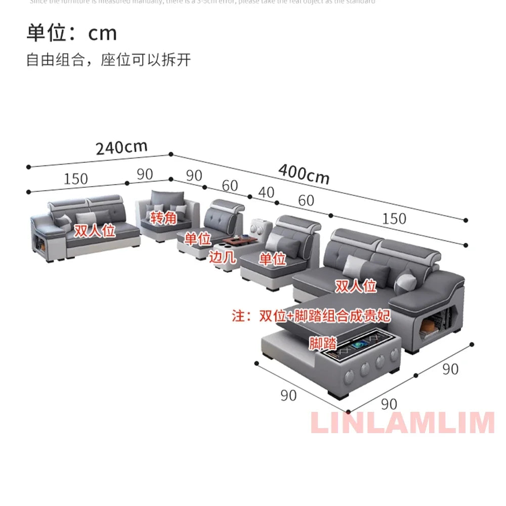 Modern Scientific Cloth Sectional Sofa Set