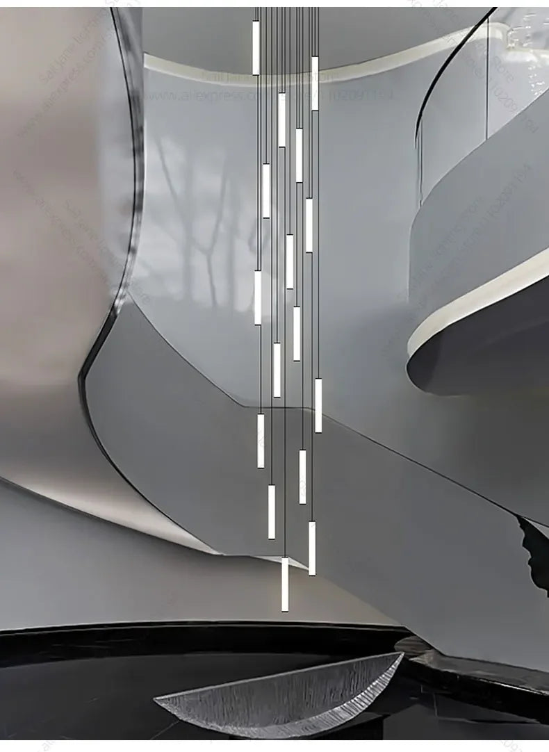 LED Long Line Chandelier Modern Staircase
