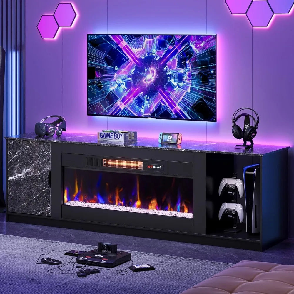 70 Inch Fireplace TV Stand with 36"