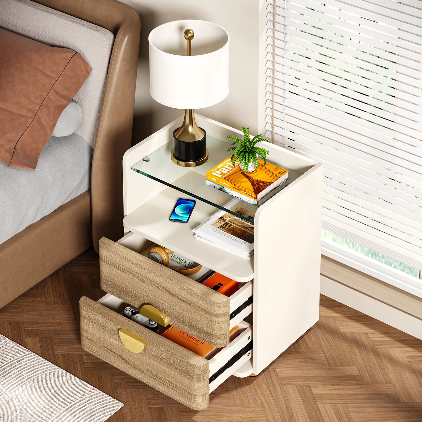 Nightstands, 2-Drawer Modern Night Stand