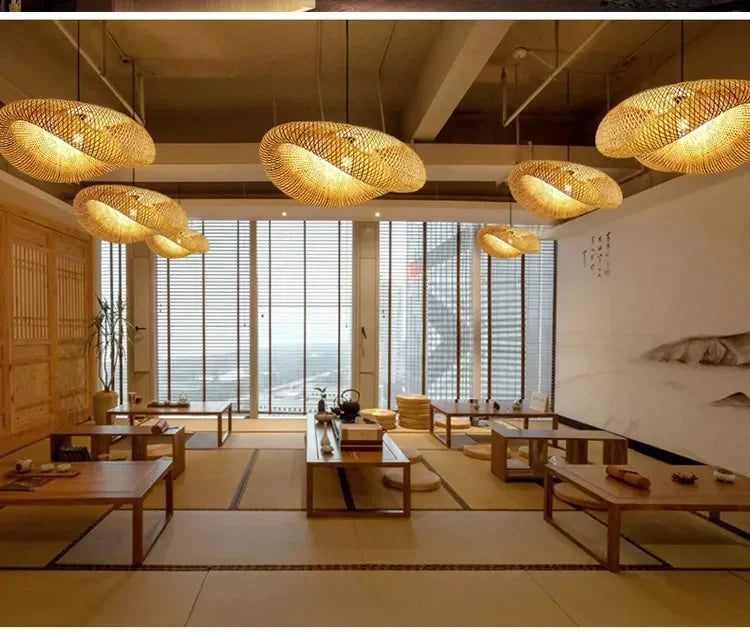 Bamboo Weaving LED Pendant Light HandMade