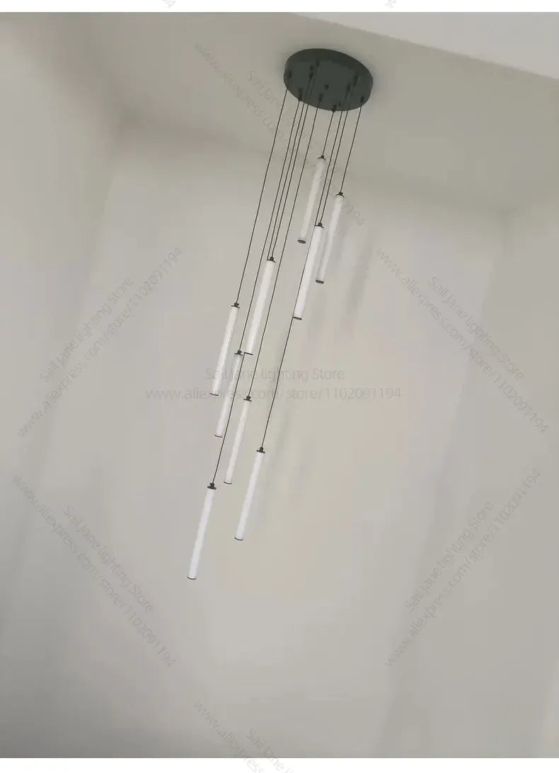 LED Long Line Chandelier Modern Staircase