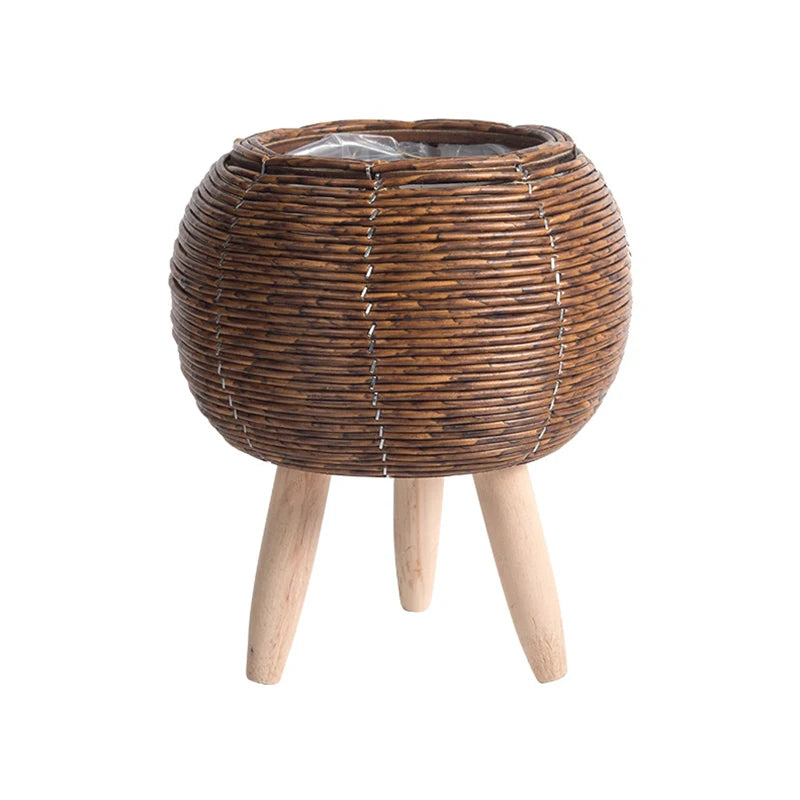 Nordic Flower Shelf Imitation Rattan Flower Pot