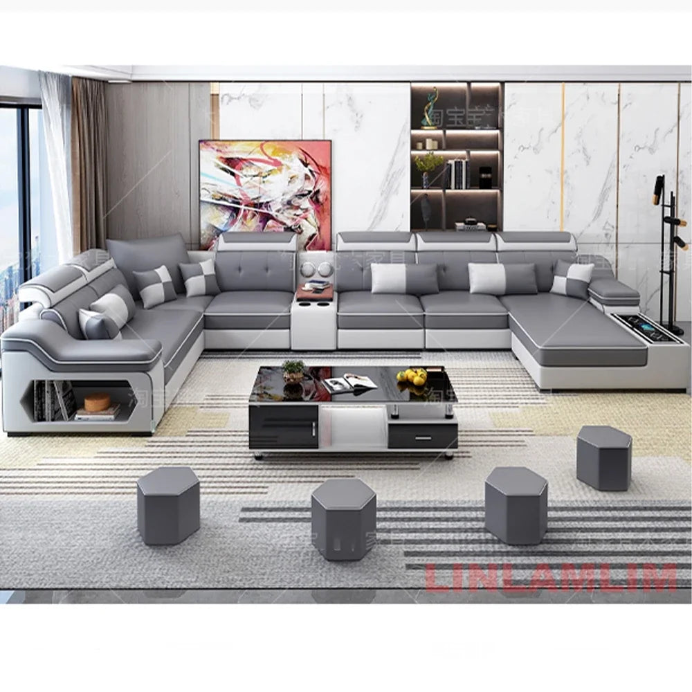 Modern Scientific Cloth Sectional Sofa Set