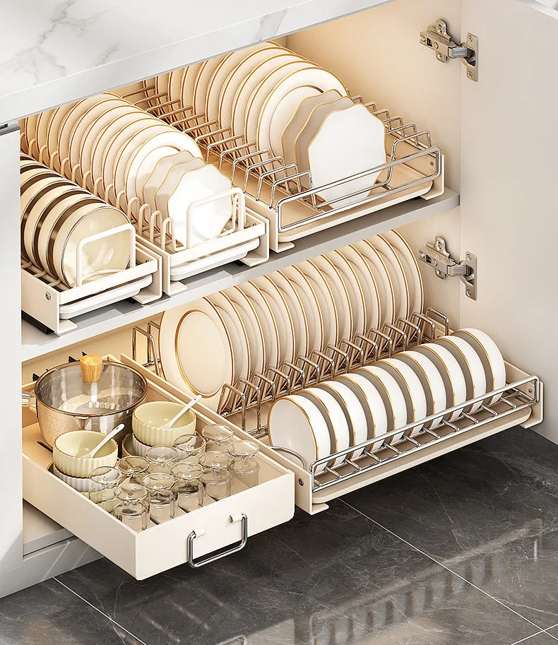 Pull Out Dish Racks Stainless Steel Bowl