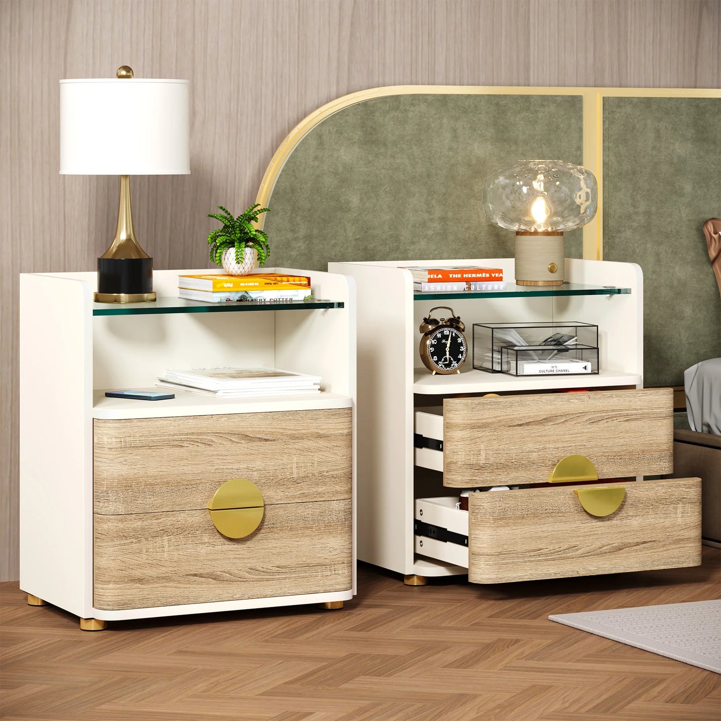 Nightstands, 2-Drawer Modern Night Stand