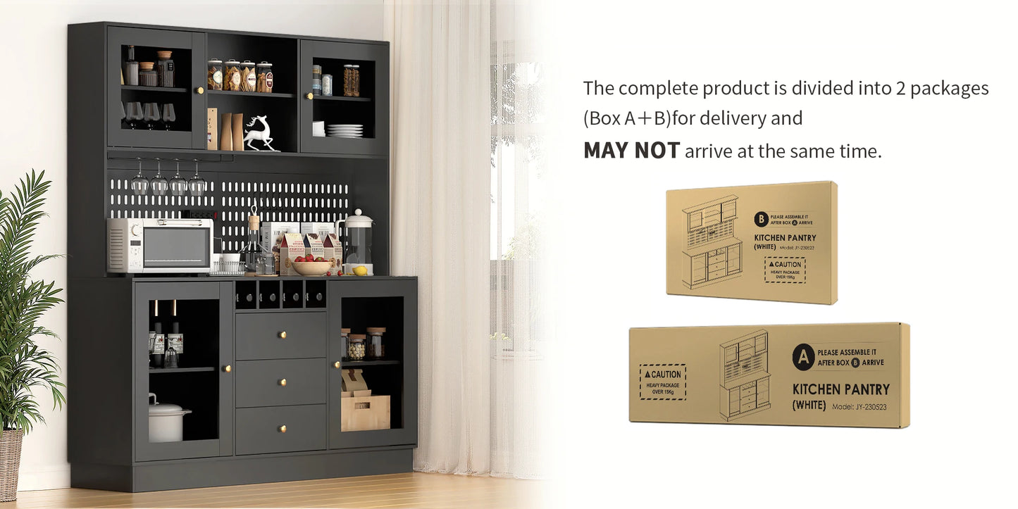 Pantry Cabinet, Kitchen Storage Cabinet, Freestanding