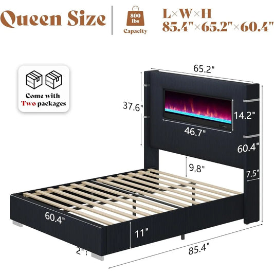AMERLIFE Modern Queen Size Bed Frame