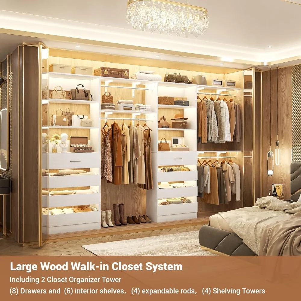 Closet System with 8 Wooden Drawers