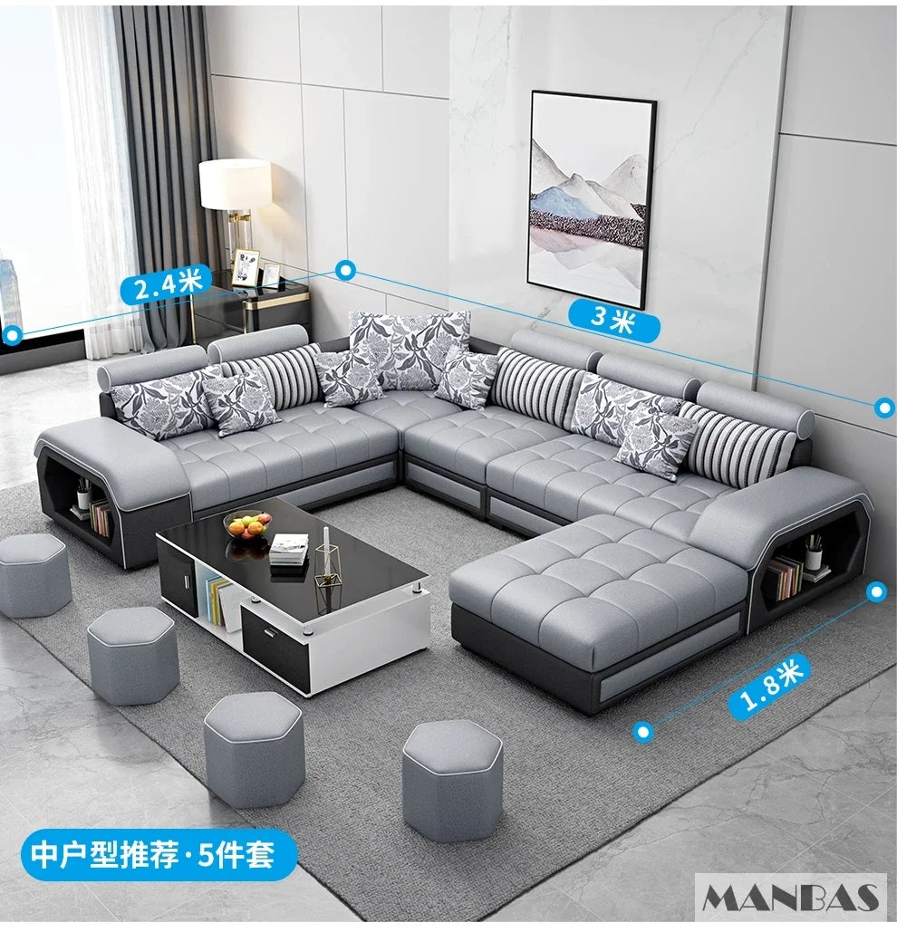 Linlamim Fabric Sofa Set Furniture Living Room