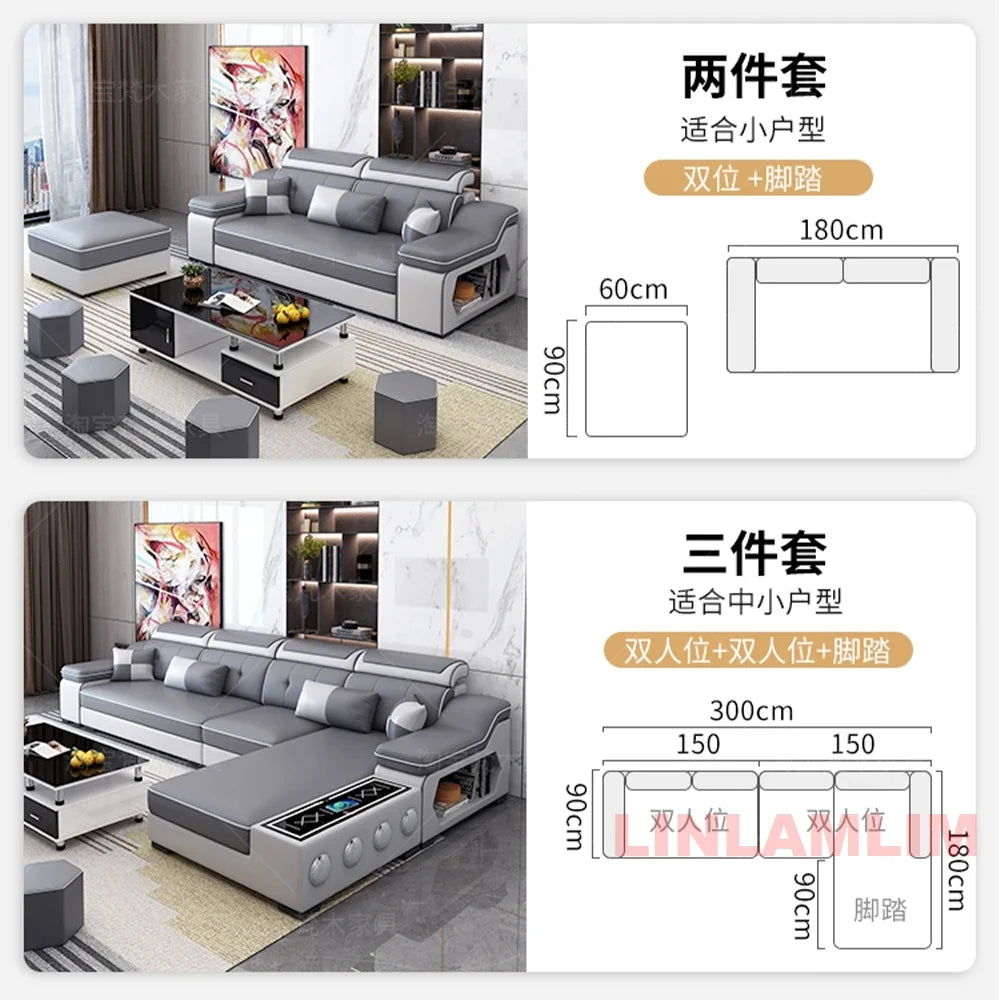 Modern Scientific Cloth Sectional Sofa Set