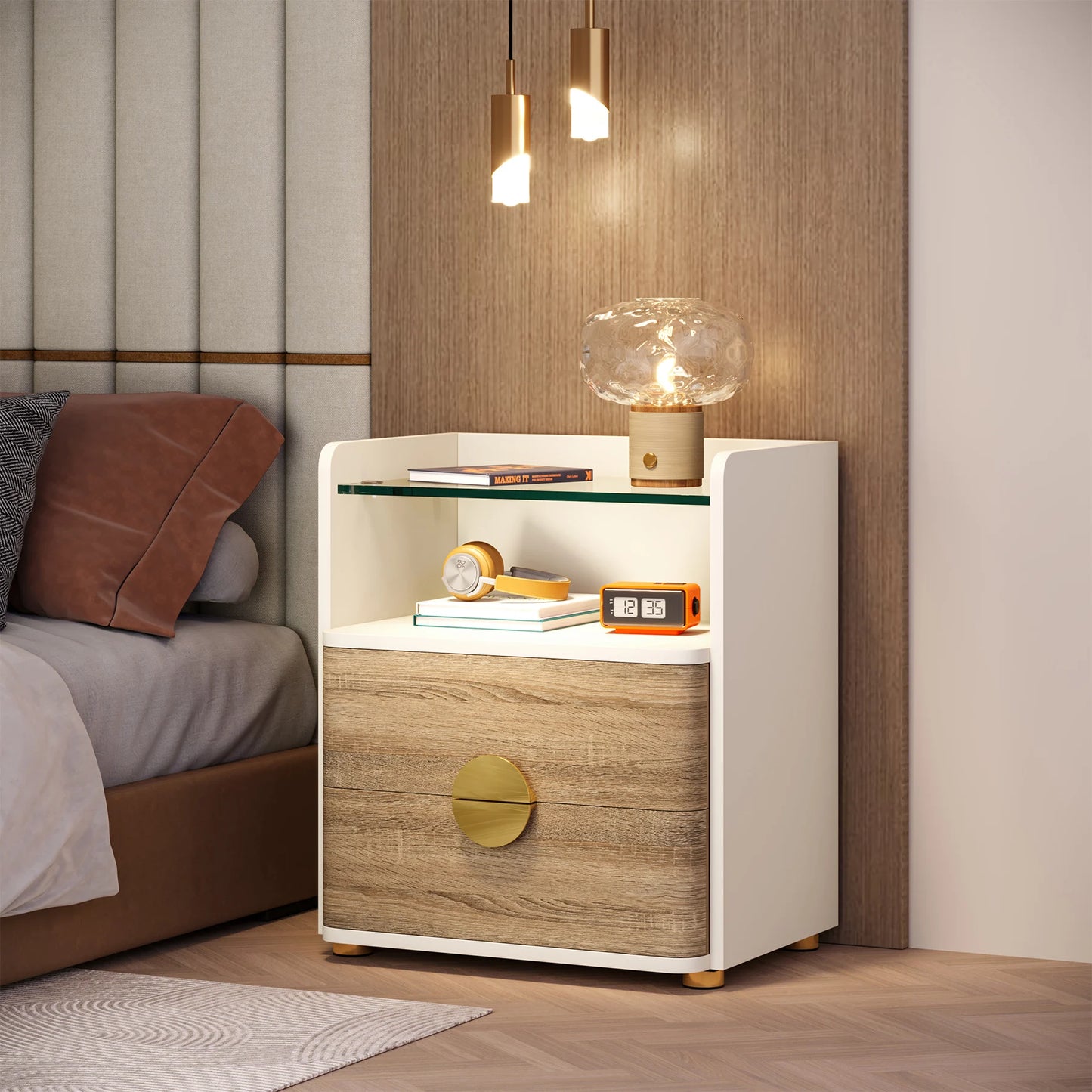 Nightstands, 2-Drawer Modern Night Stand