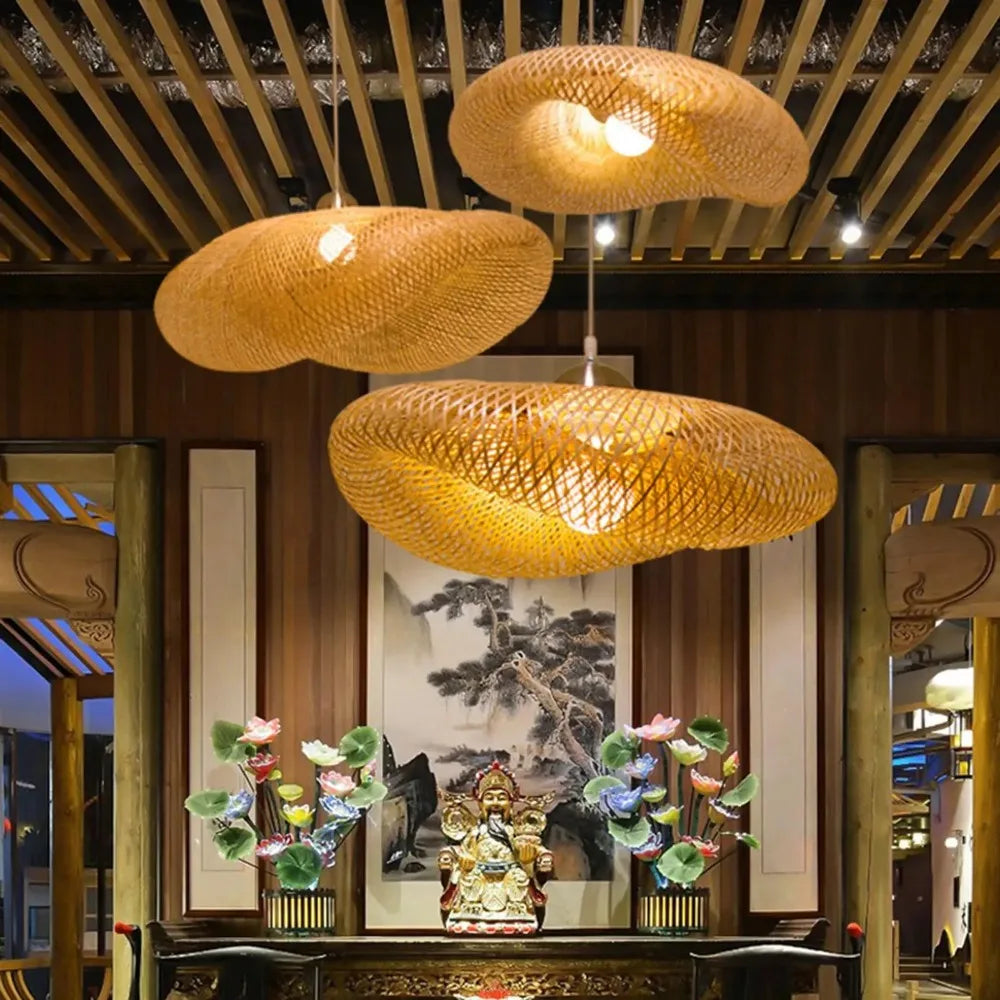 Bamboo Weaving LED Pendant Light HandMade