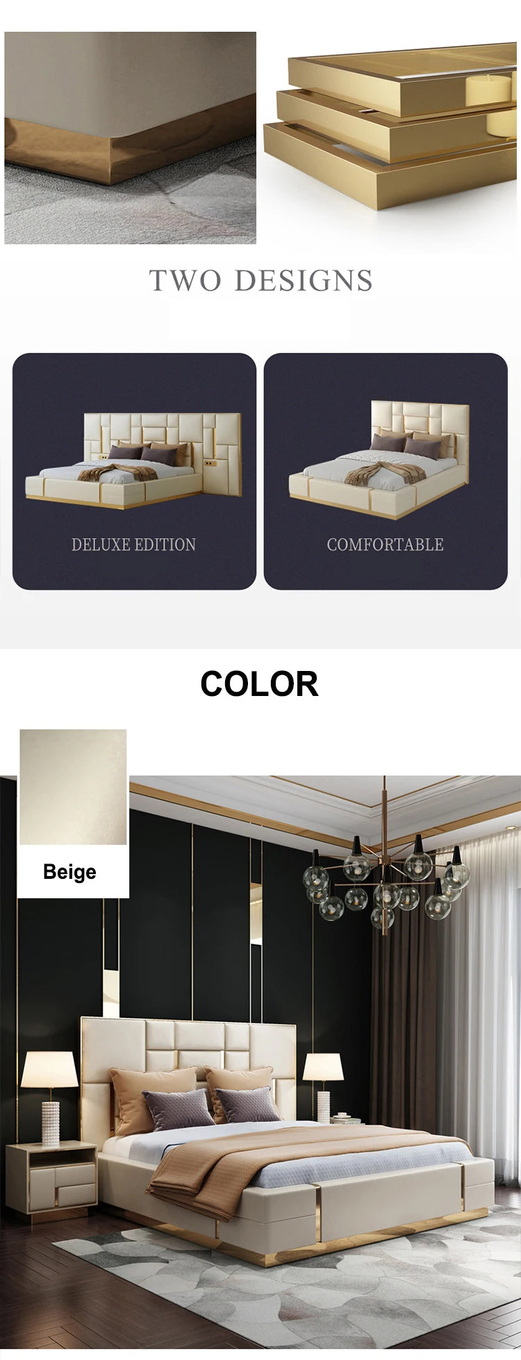 Latest Design Bedroom Set Modern Ottoman Pattern