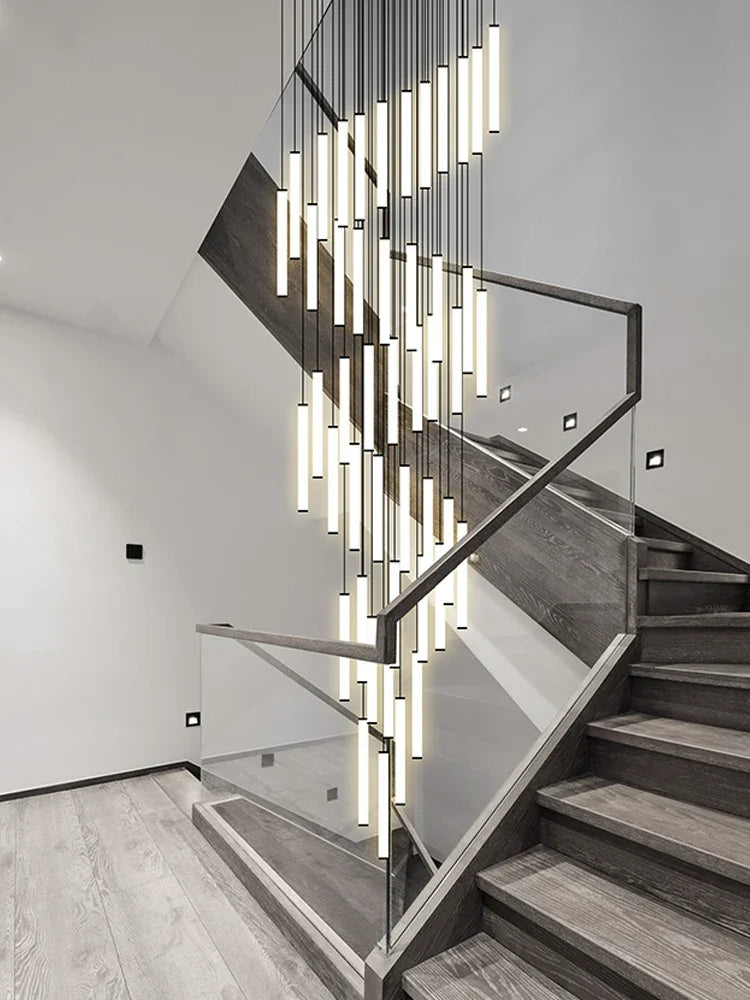 LED Long Line Chandelier Modern Staircase