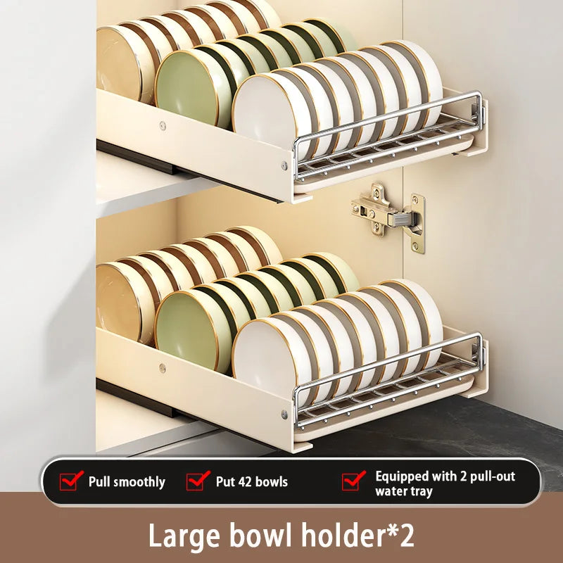 Pull Out Dish Racks Stainless Steel Bowl