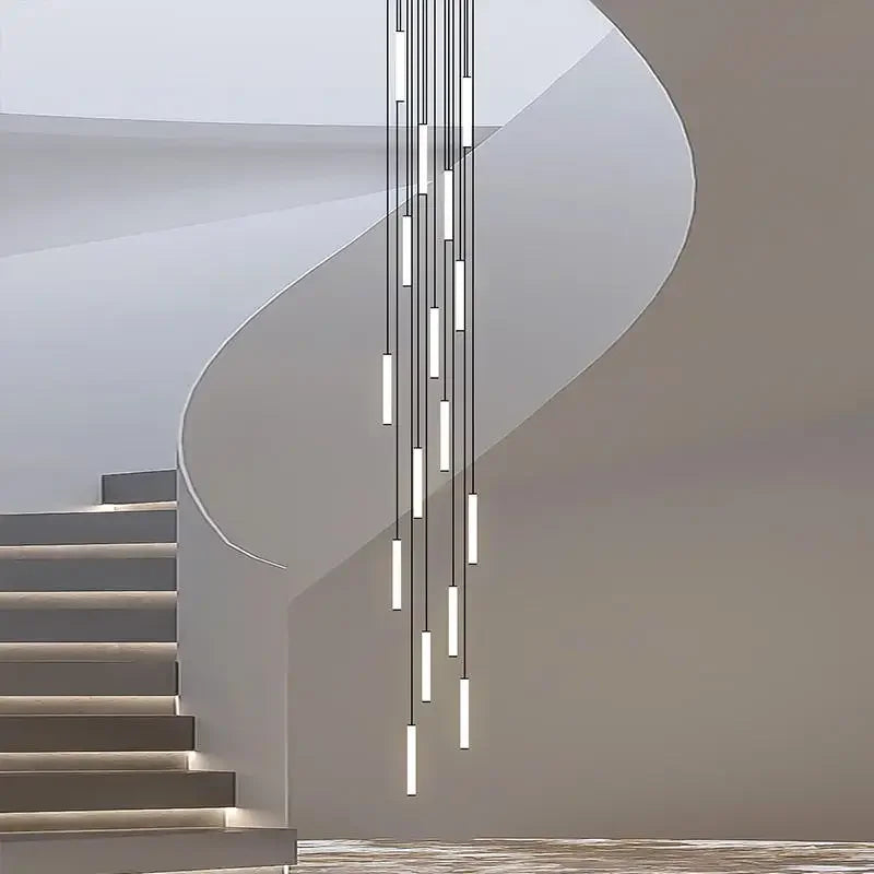 LED Long Line Chandelier Modern Staircase