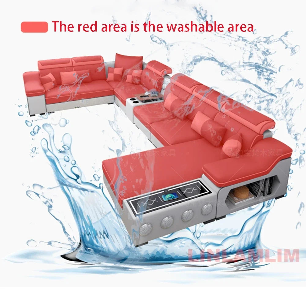 Modern Scientific Cloth Sectional Sofa Set
