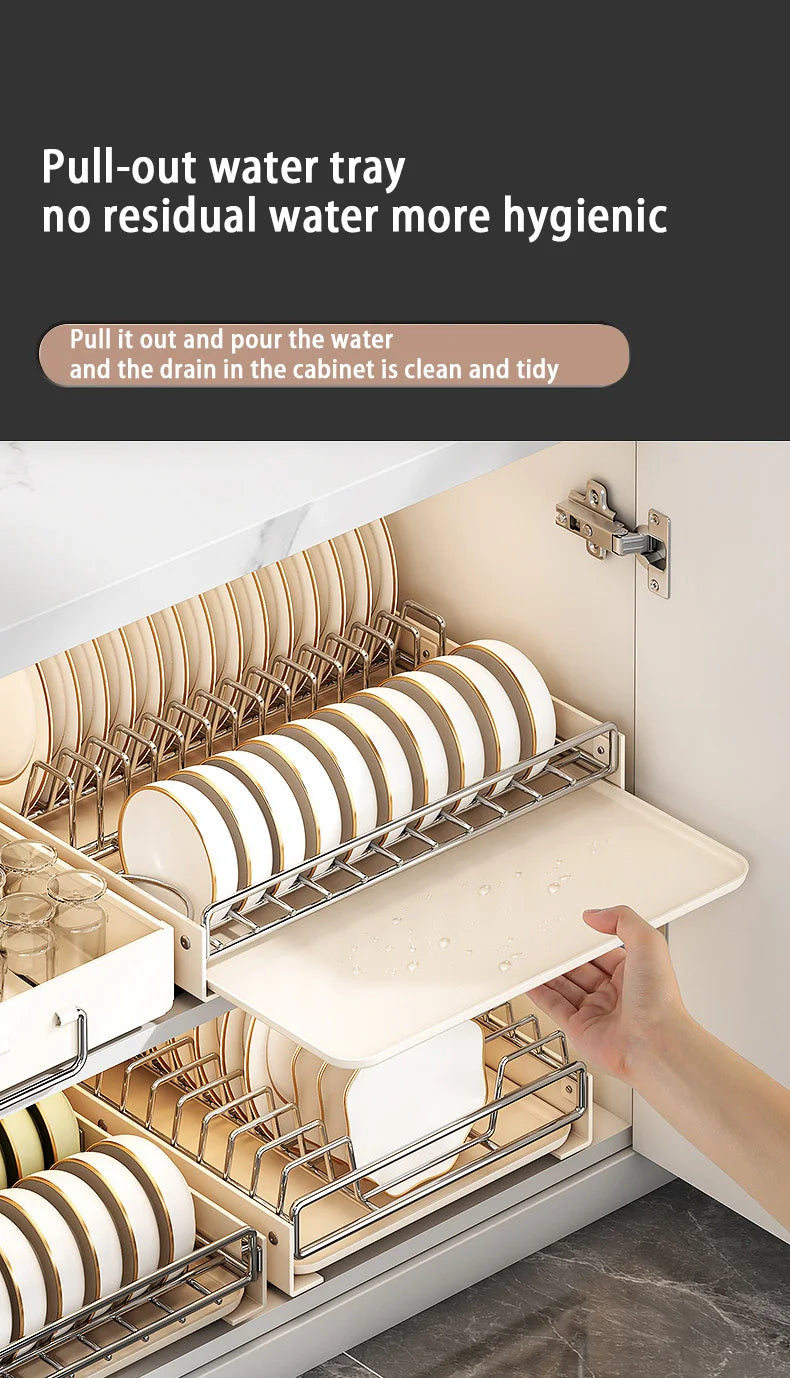 Pull Out Dish Racks Stainless Steel Bowl