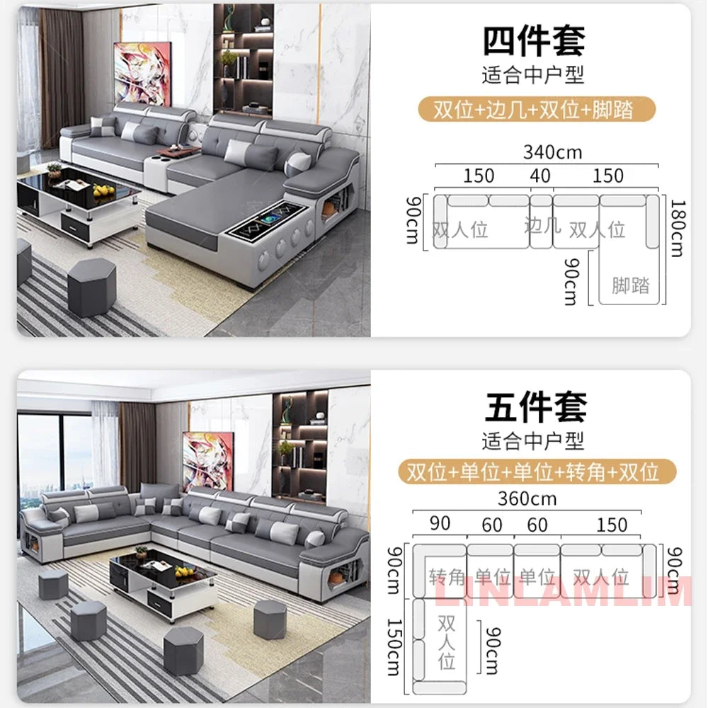 Modern Scientific Cloth Sectional Sofa Set