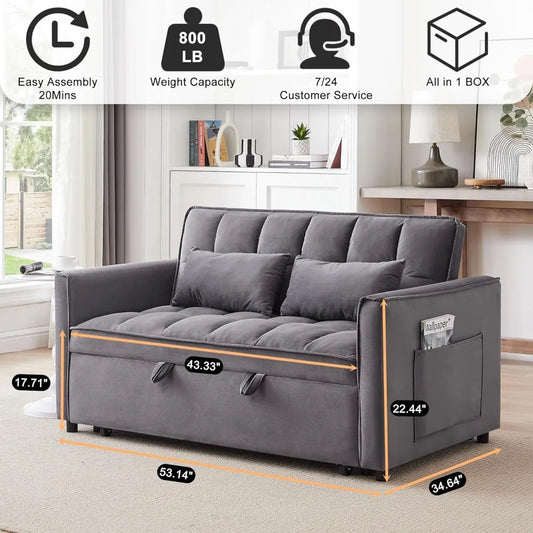 3 in 1 Convertible Sleeper Sofa Bed