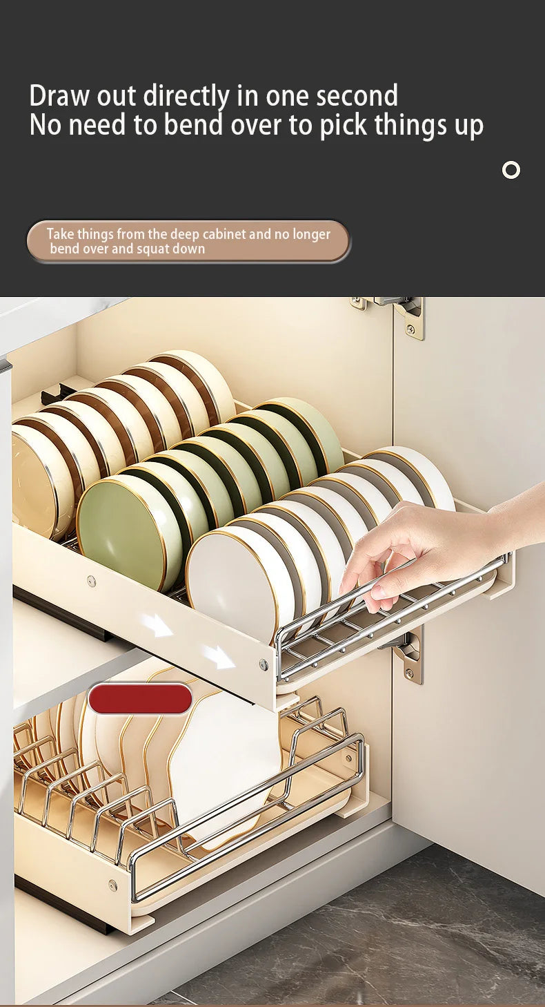 Pull Out Dish Racks Stainless Steel Bowl