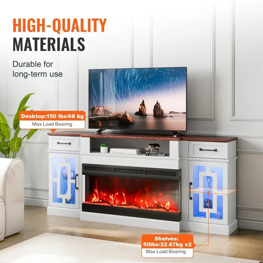 80 Inch Fireplace TV Stand