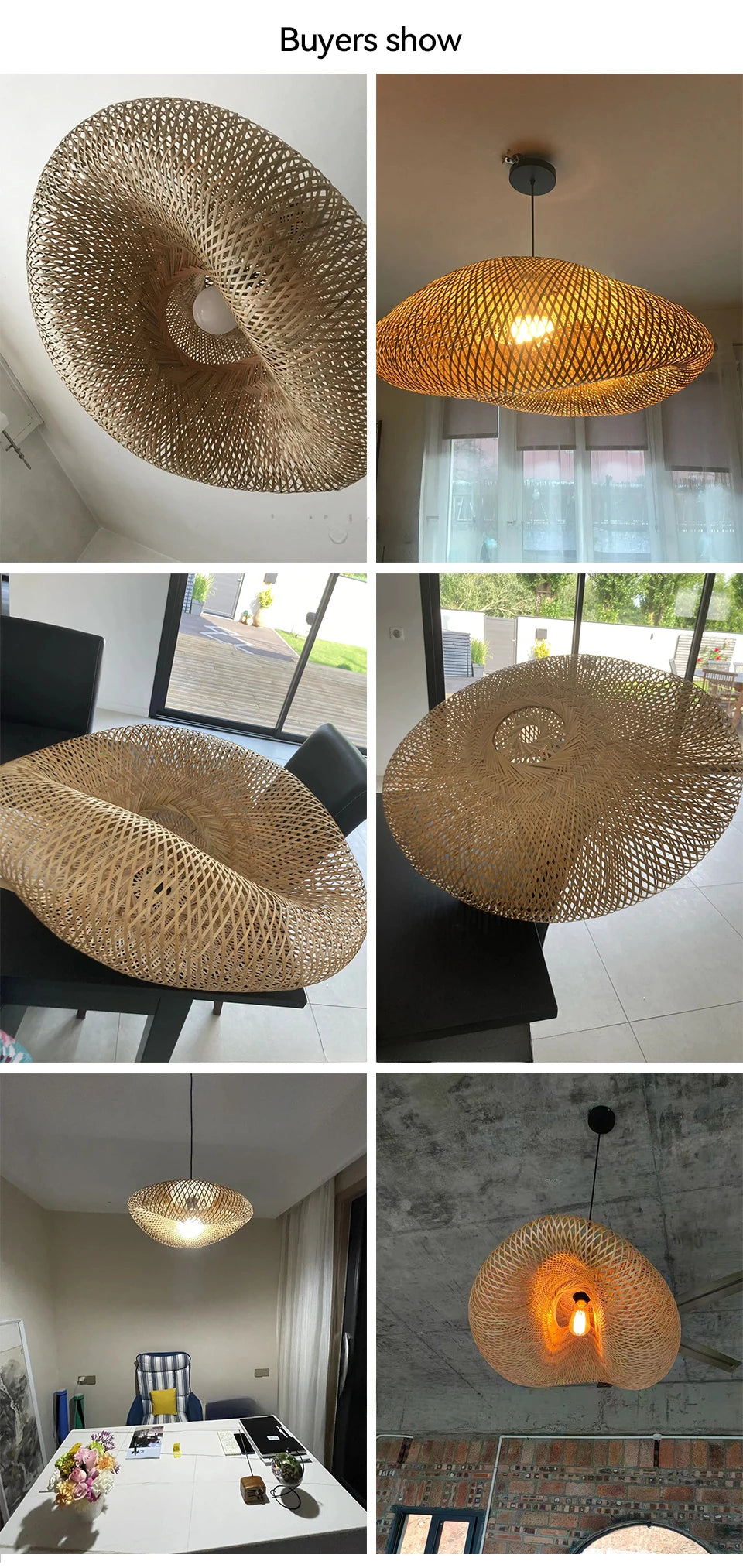 Bamboo Weaving LED Pendant Light HandMade