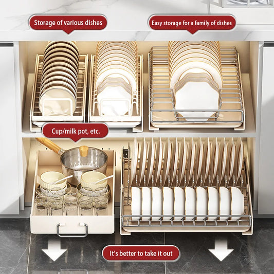 Pull Out Dish Racks Stainless Steel Bowl