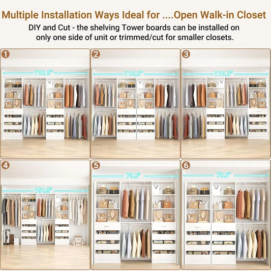 Closet System with 8 Wooden Drawers