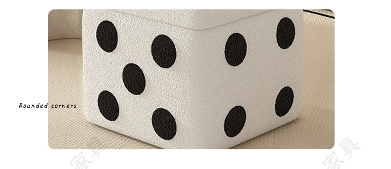 Dice Storage Ottoman, Faux Sheepskin Stool Kids