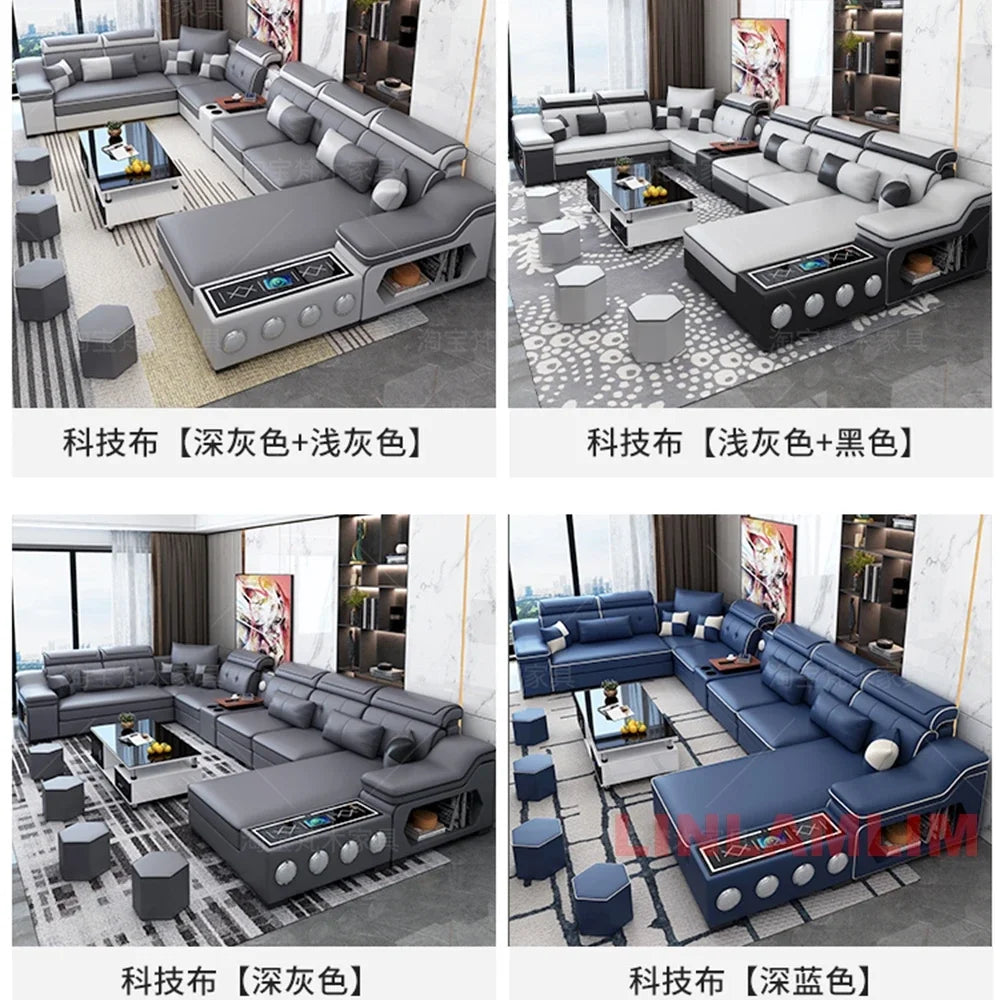 Modern Scientific Cloth Sectional Sofa Set
