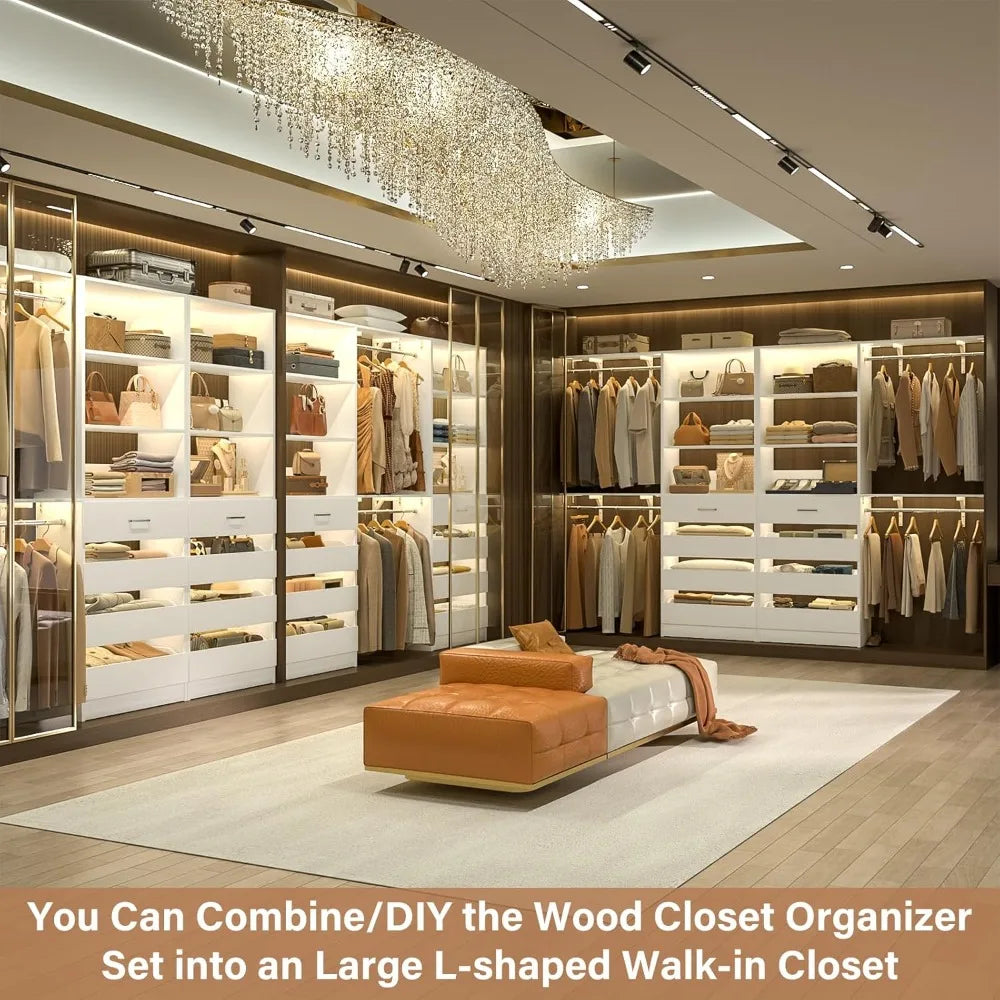 Closet System with 8 Wooden Drawers